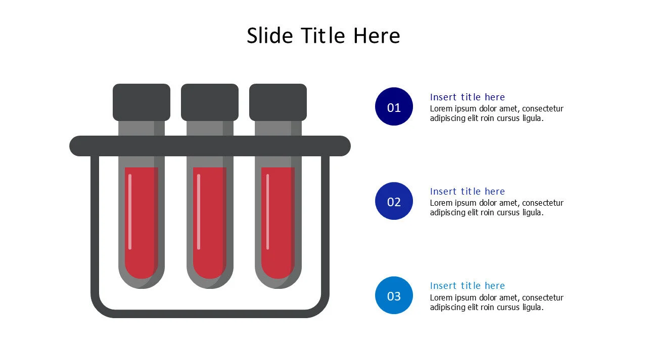 3 filled test tubes with numbering infographic
