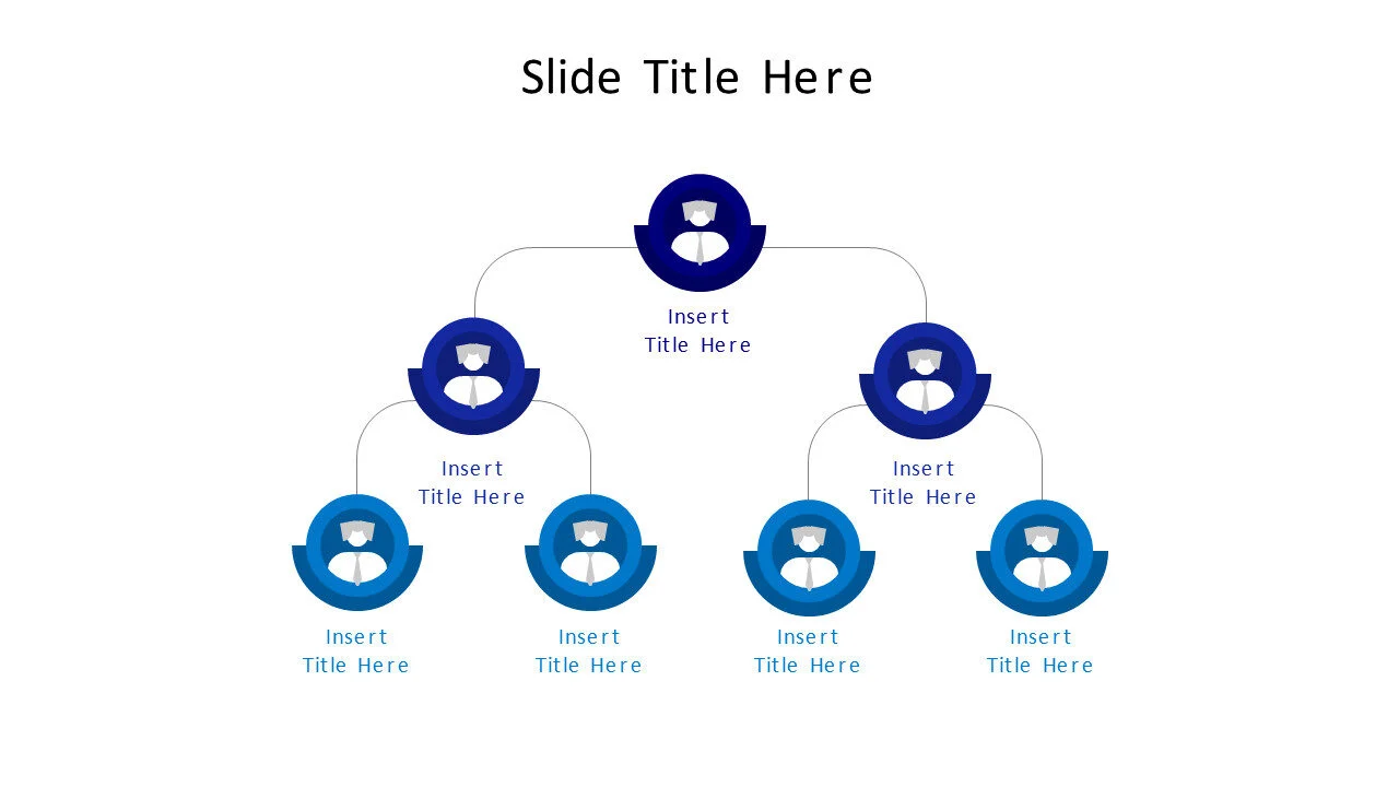 3 levels colored org chart infographic