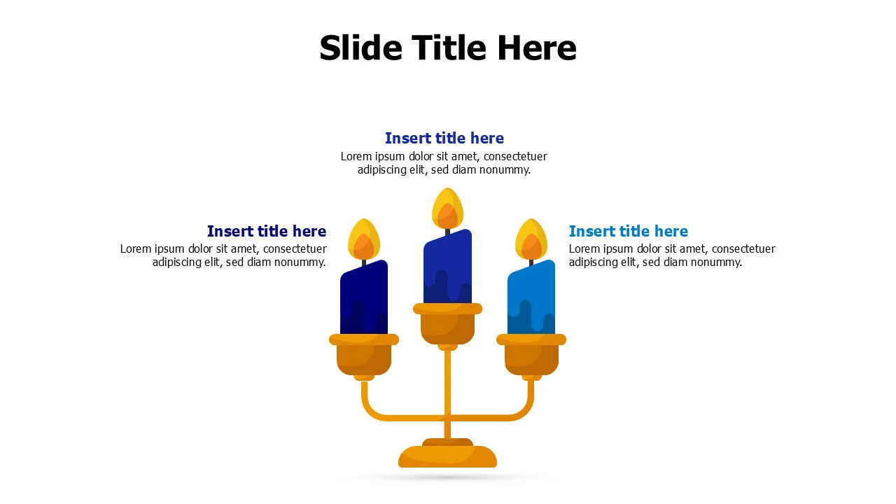3 lighten candels from a candlestick infographic