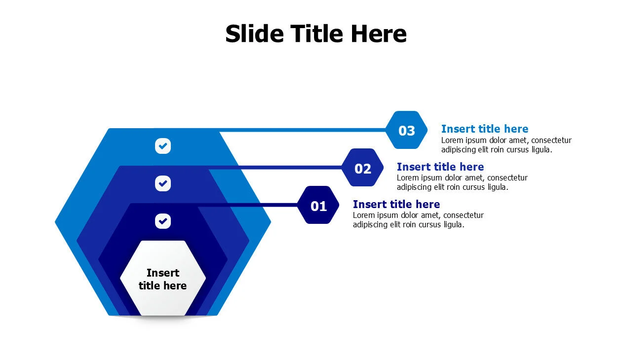 3 lines from overlayed heaxagons infographic