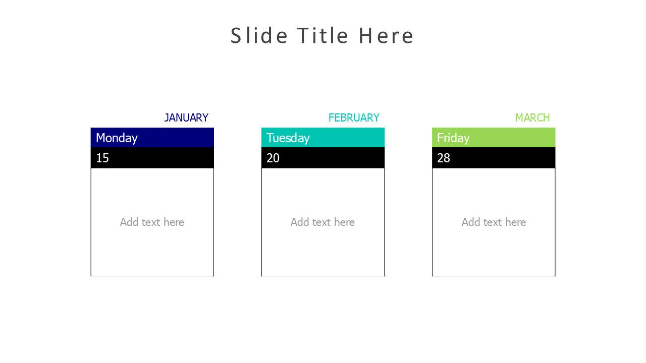 3 months with day month highlight 10