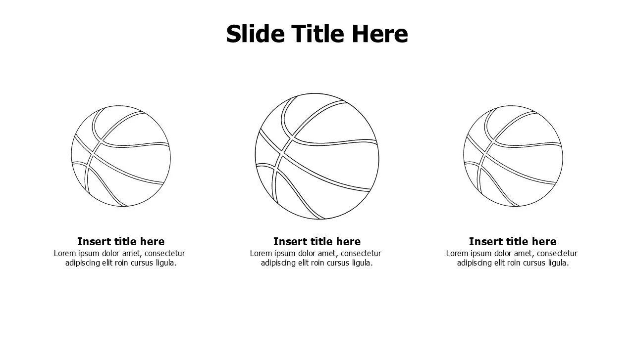 3 outline basketball infographic