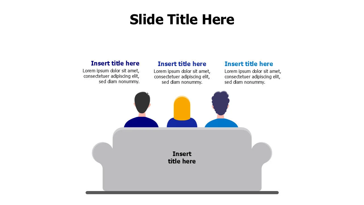 3 persons sitting on a sofa infographic