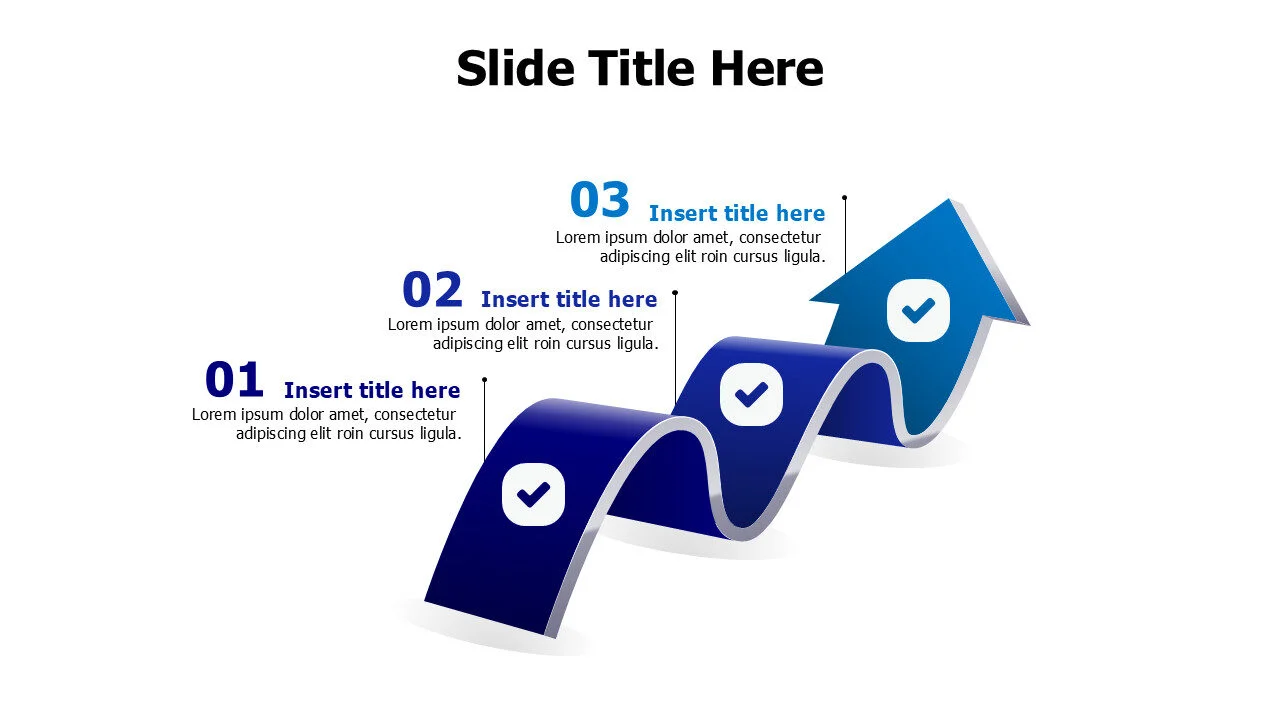 3 points 3D arrow infographic