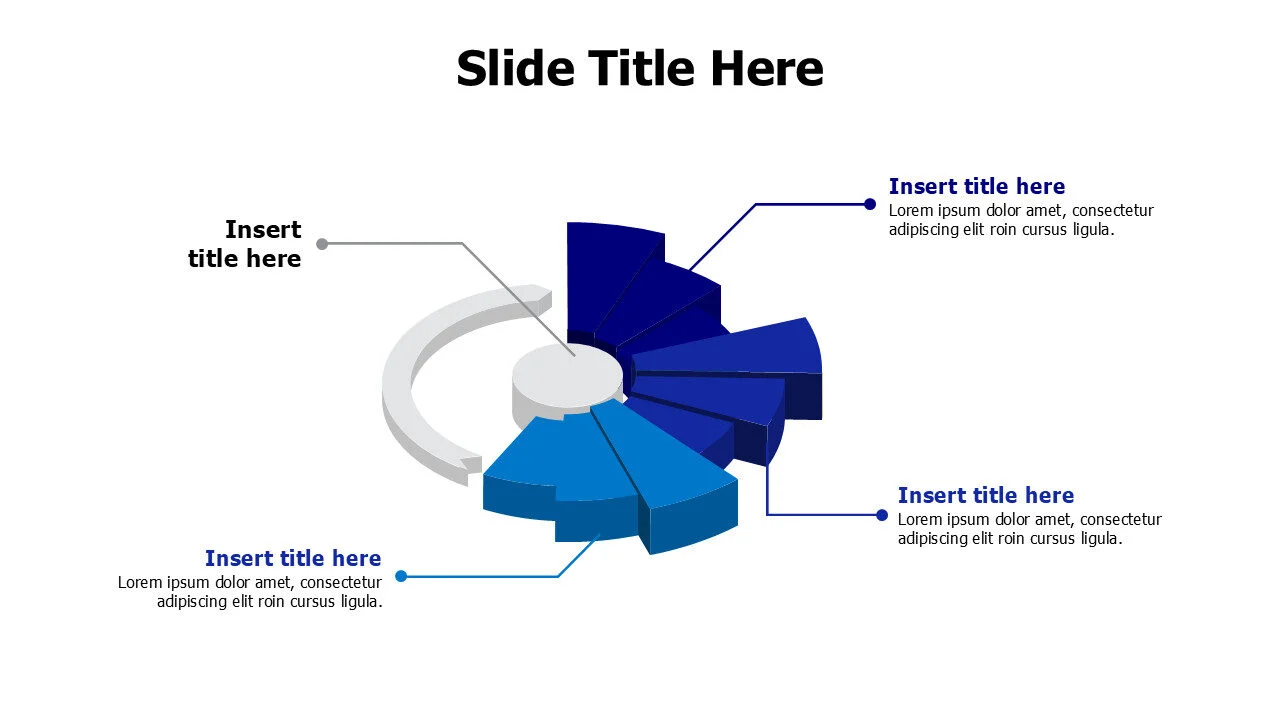 3 points 3D branching infographic
