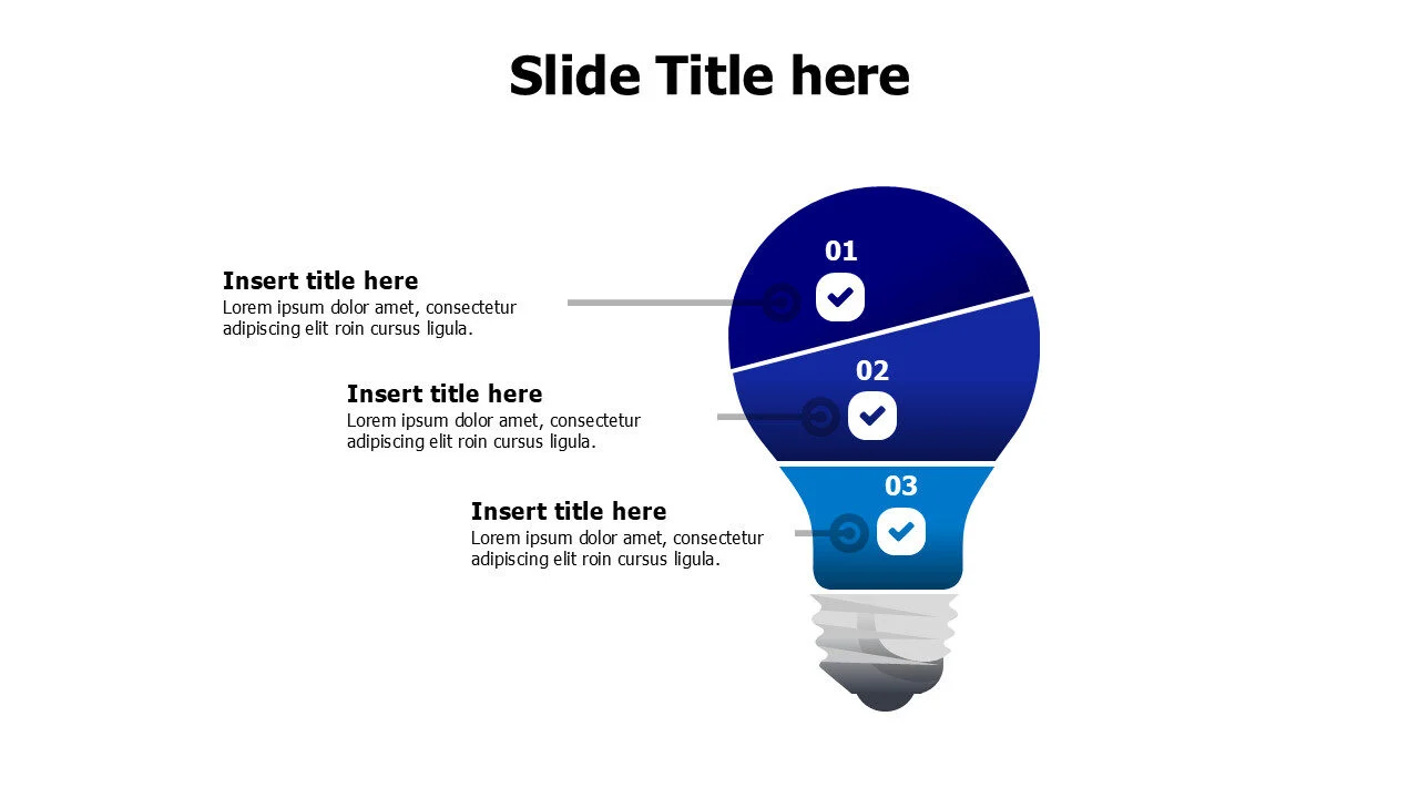 3 points 3D bulb infographic