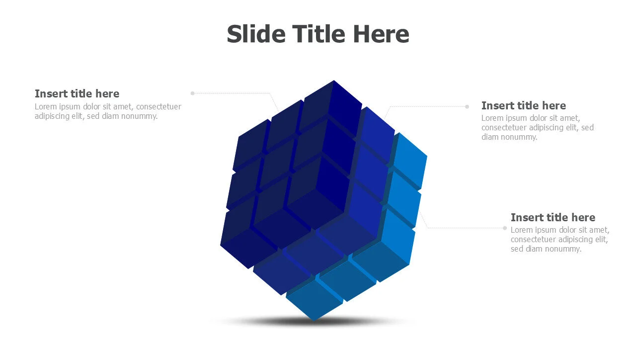 3 points 3D cube