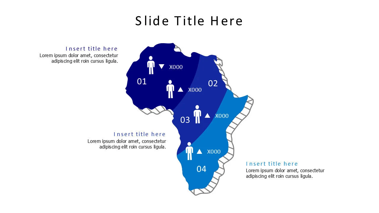 3 points africa map with segmentations infographic