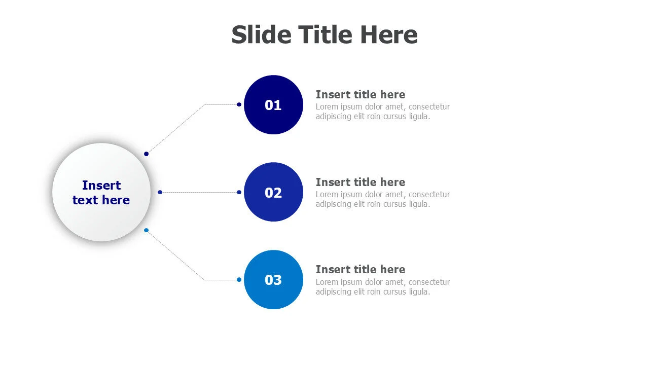 3 points branching around a circle