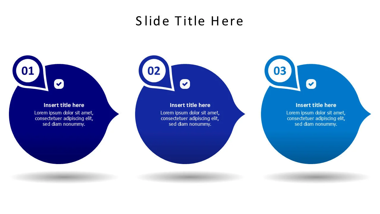 3 points circles with location pins infographic