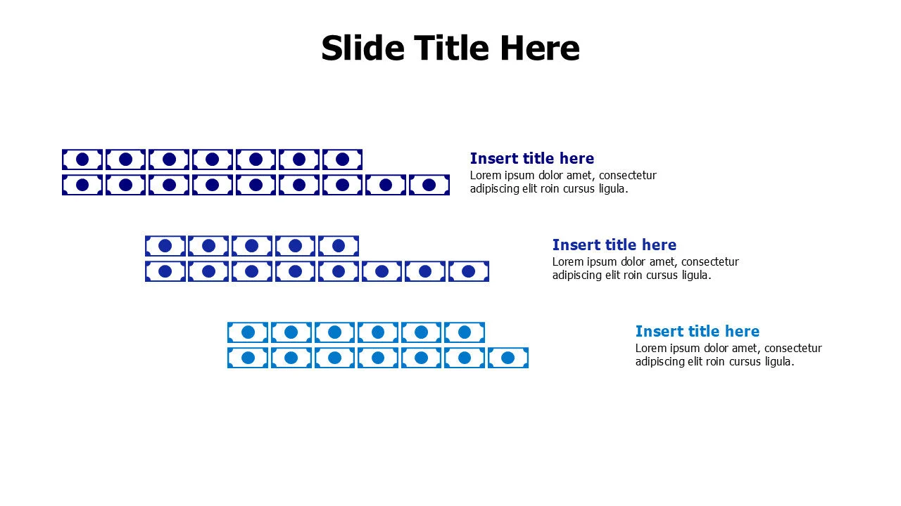 3 points colored banknotes infographic