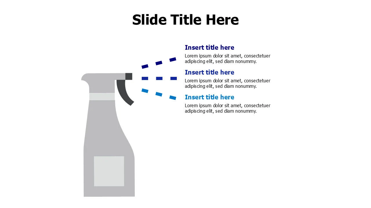 3 points colored drizzle from a spray infographic