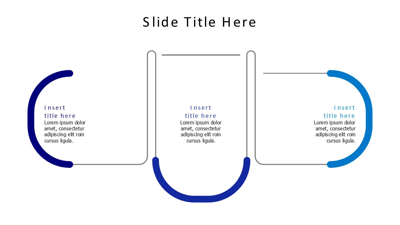 3 points curved shapes infographic