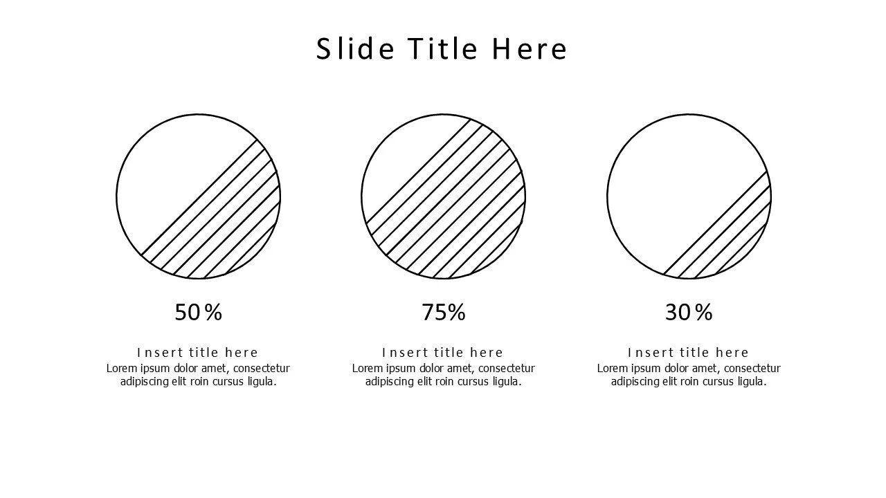 3 points different filling outline circles infographic