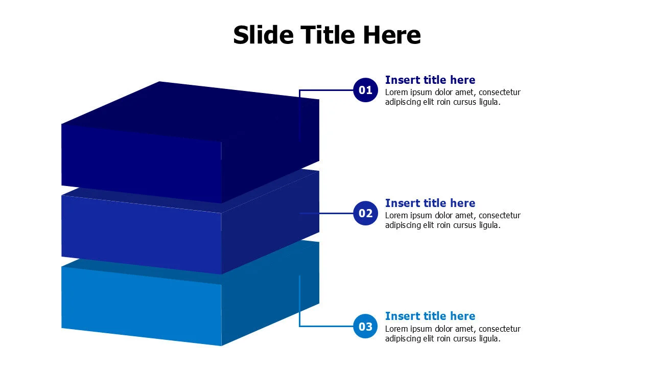 3 points divided 3D cube infographic