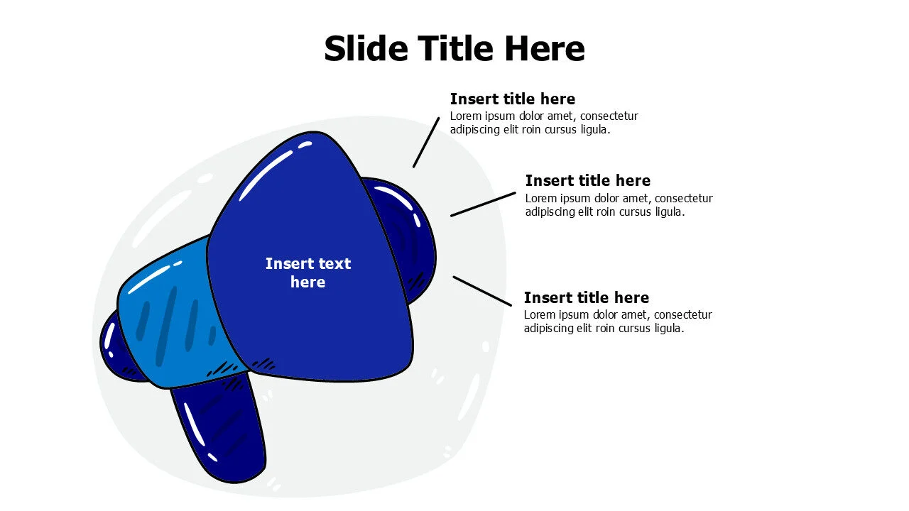3 points doodle colored speaker infographic