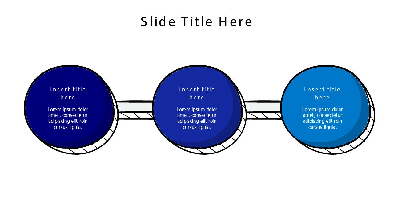 3 points doodle connected circles infographic