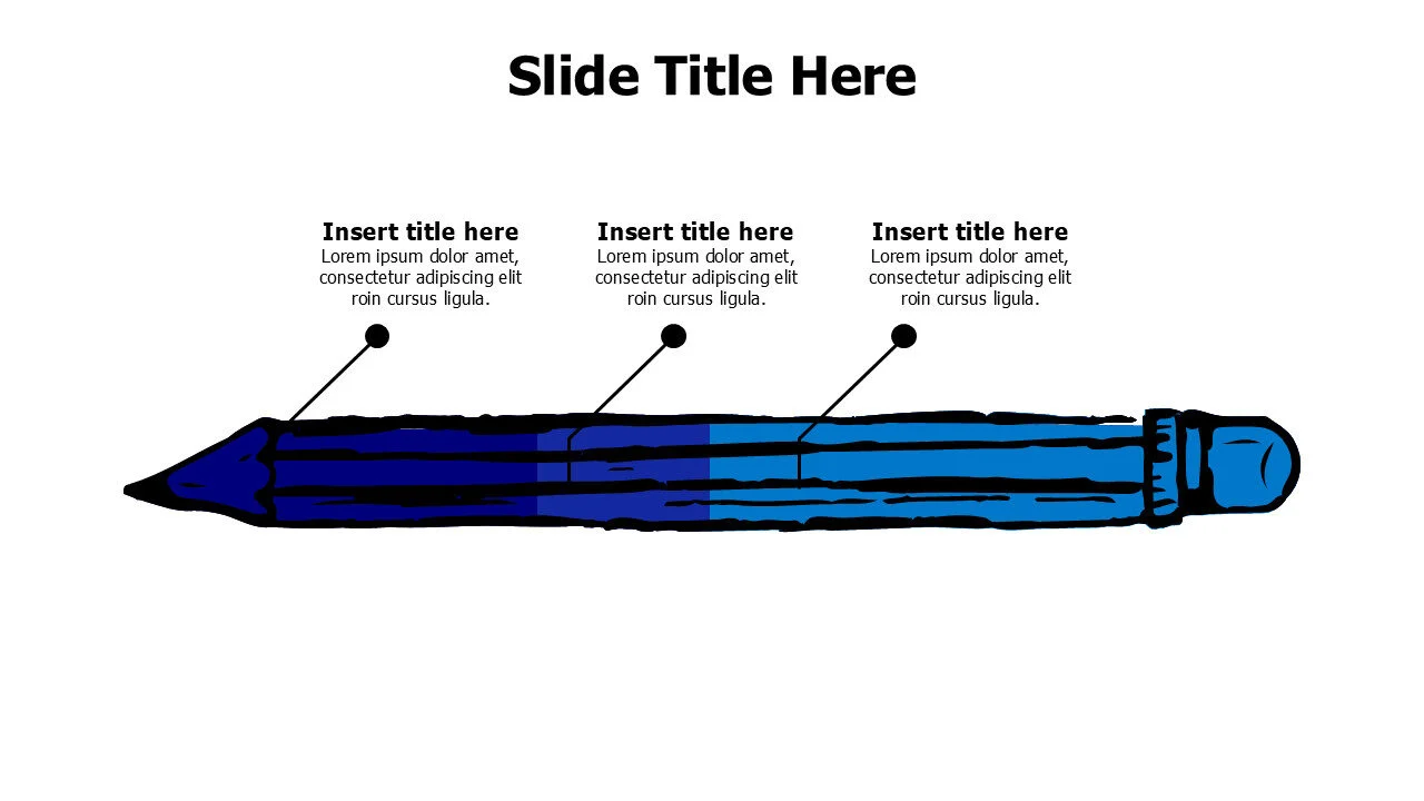 3 points doodle divided bencil infographic