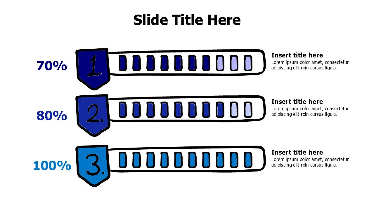 3 points doodle editable meter infographic