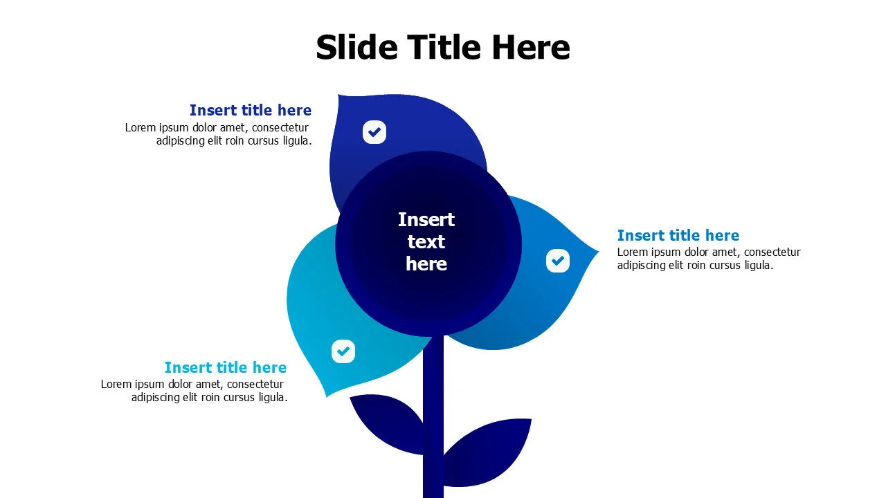 3 points flower infographic