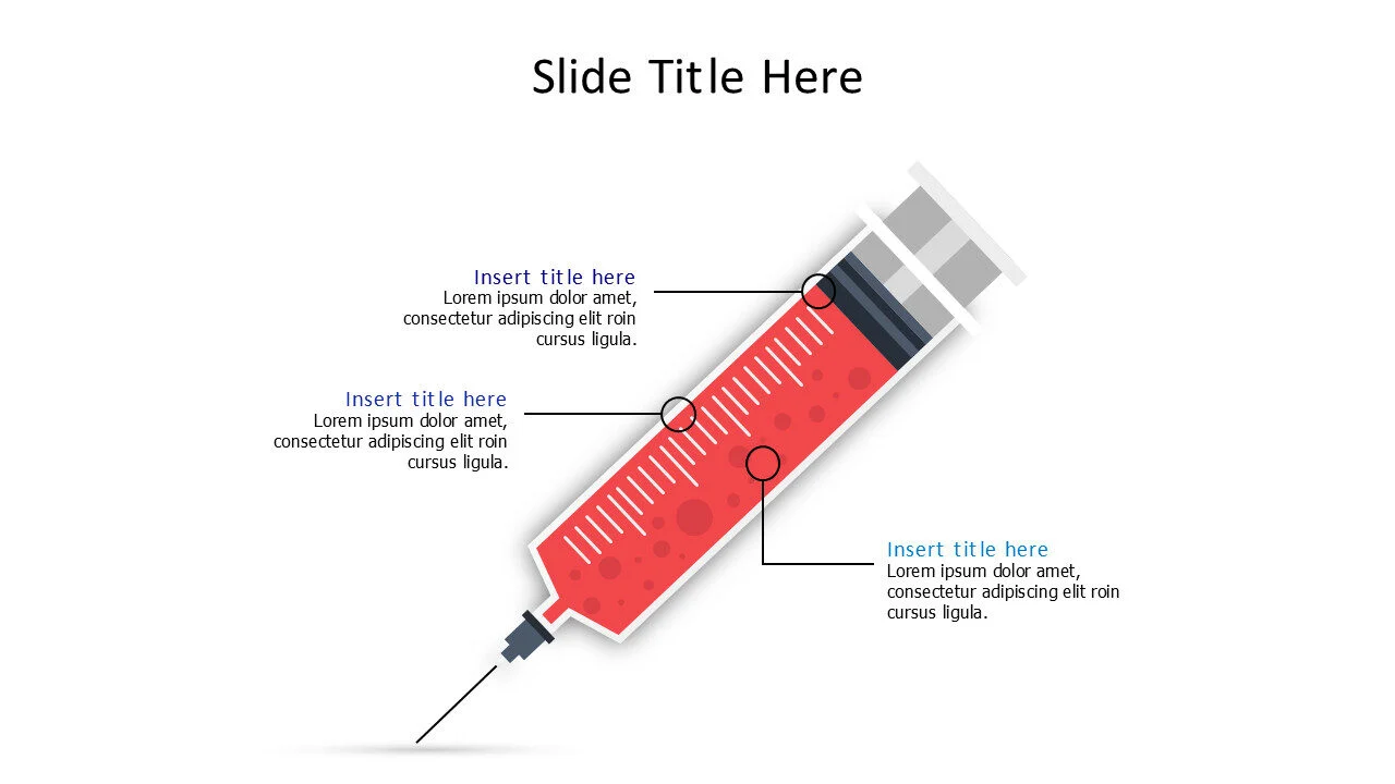 3 points from a filled injection infographic