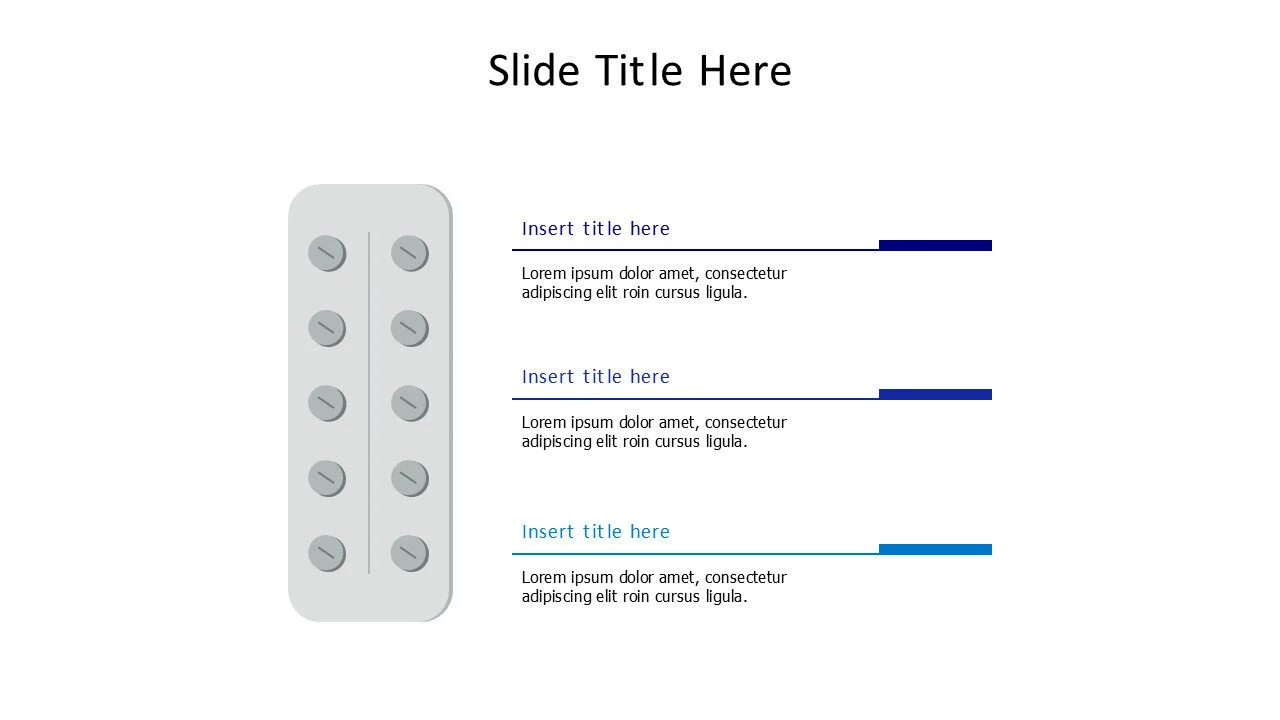 3 points from flat pills tape infographic