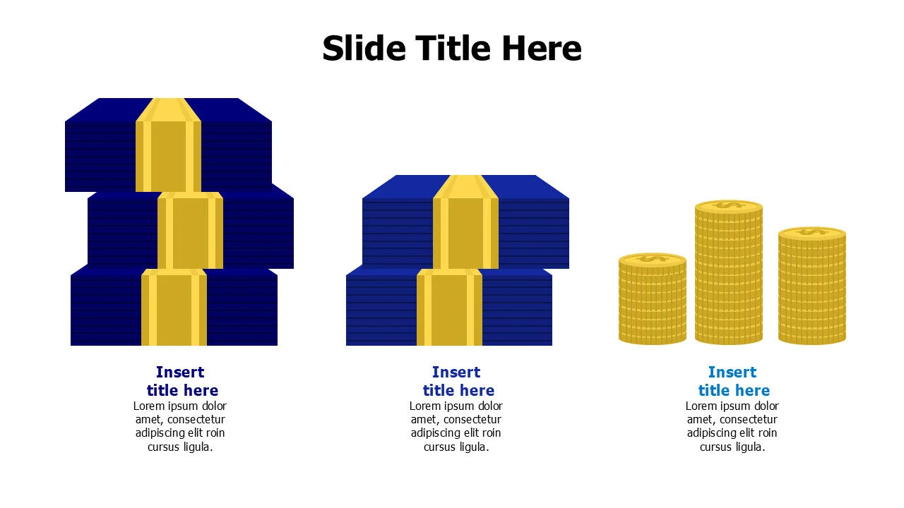 3 points growing banknotes and coins infographic