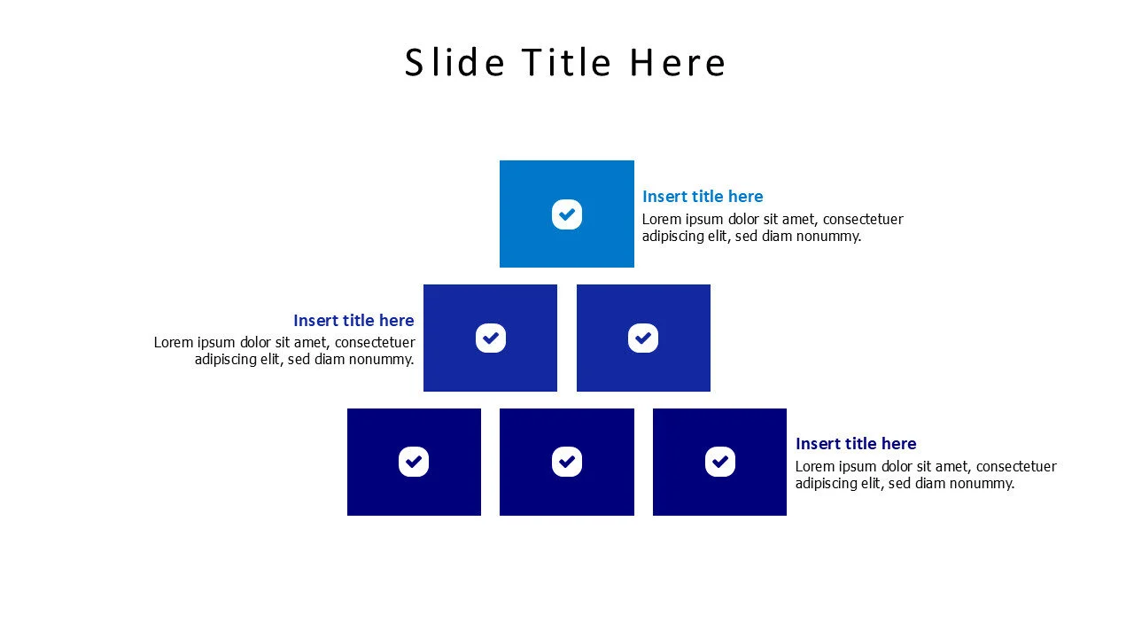 3 points growing colored blocks infographic with icons