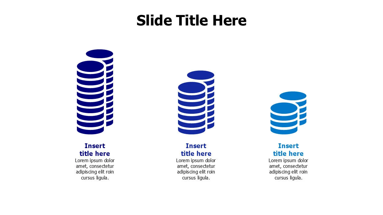 3 points growing flat coins infographic