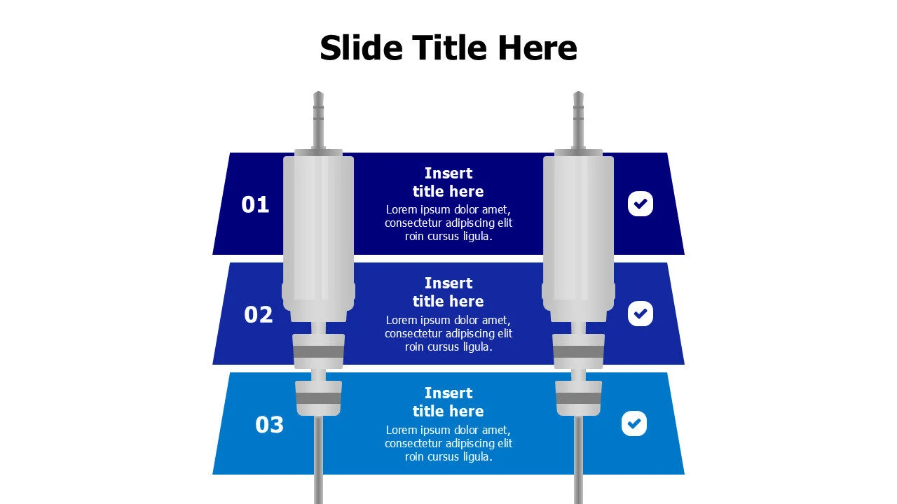 3 points headphones plug infographic