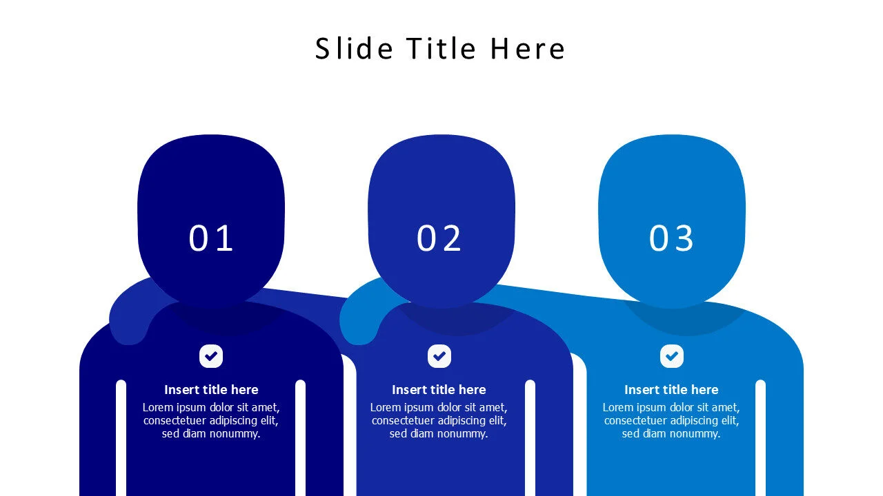 3 points infographic with flat figures