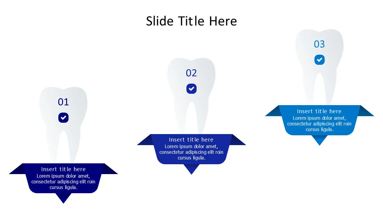 3 points origami teeth infographic