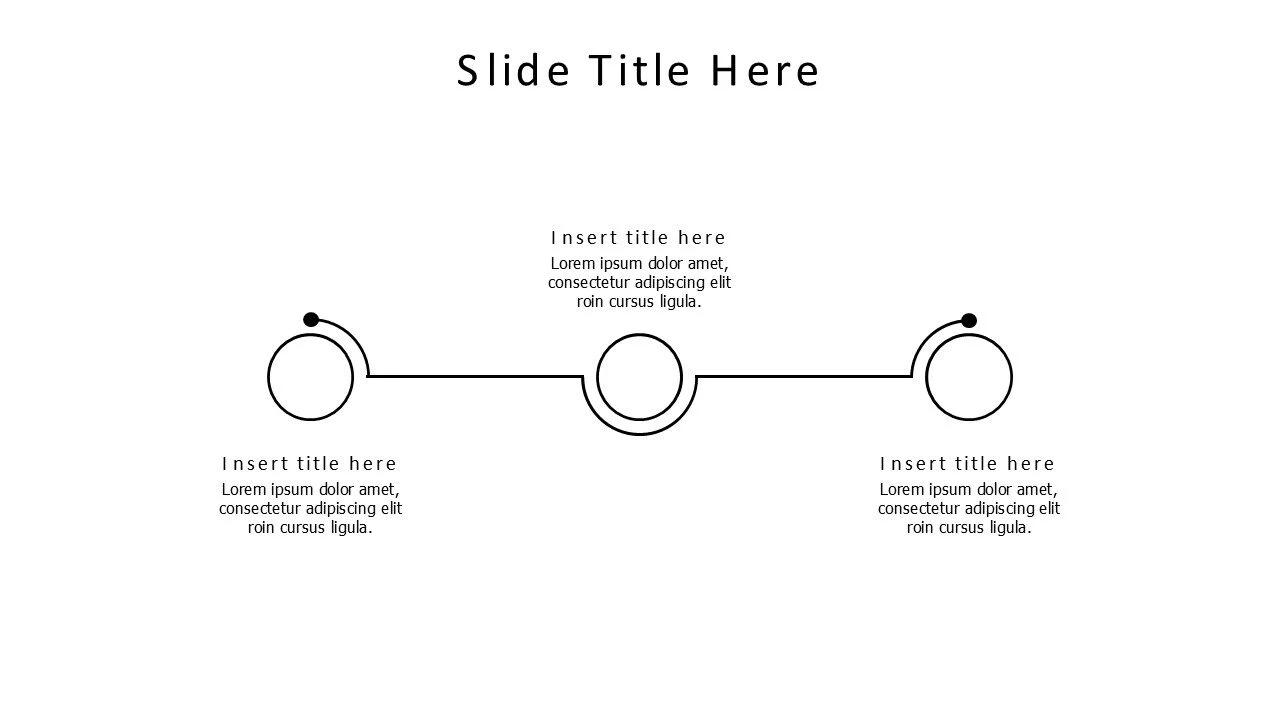 3 points outline circles on a line infographic