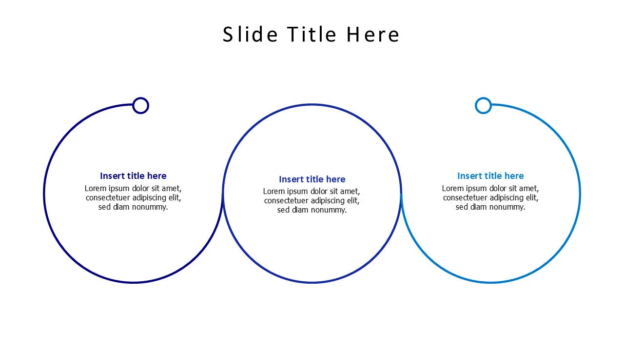 3 points outline colored circles infographic