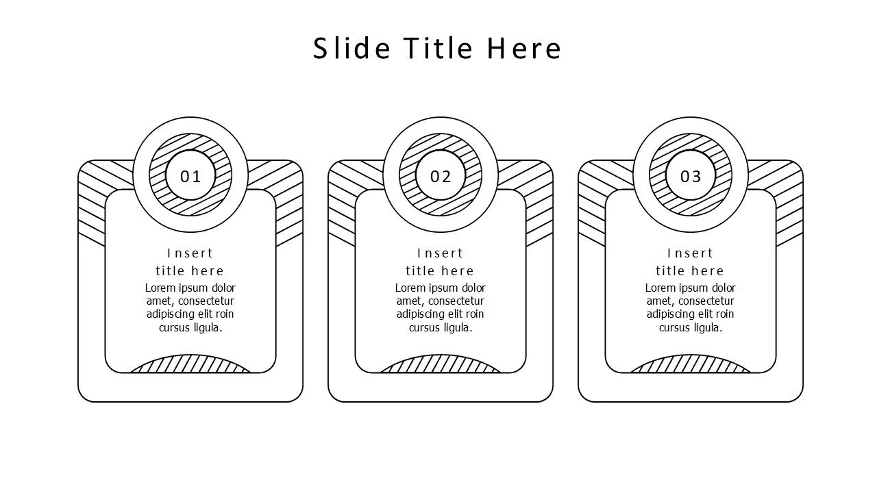 3 points outline pattern blocks with numbers infographic