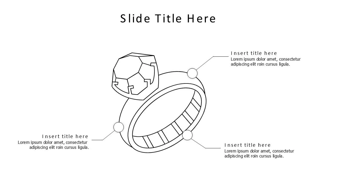 3 points outline ring infographic