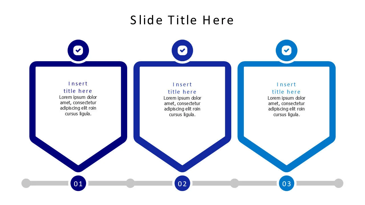 3 points outline shapes with icons infographic