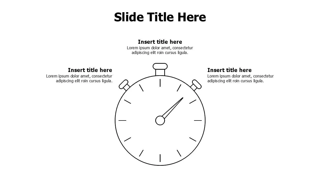 3 points outline stopwatch infographic