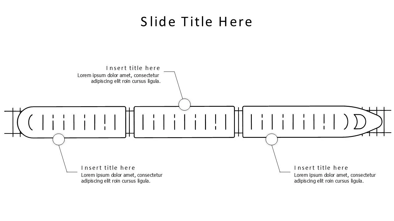 3 points outline train carts infographic