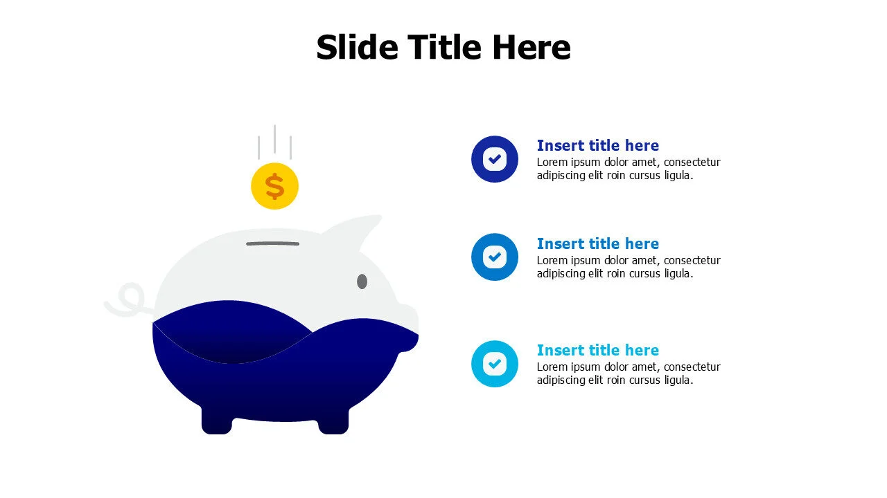 3 points piggybank infographic