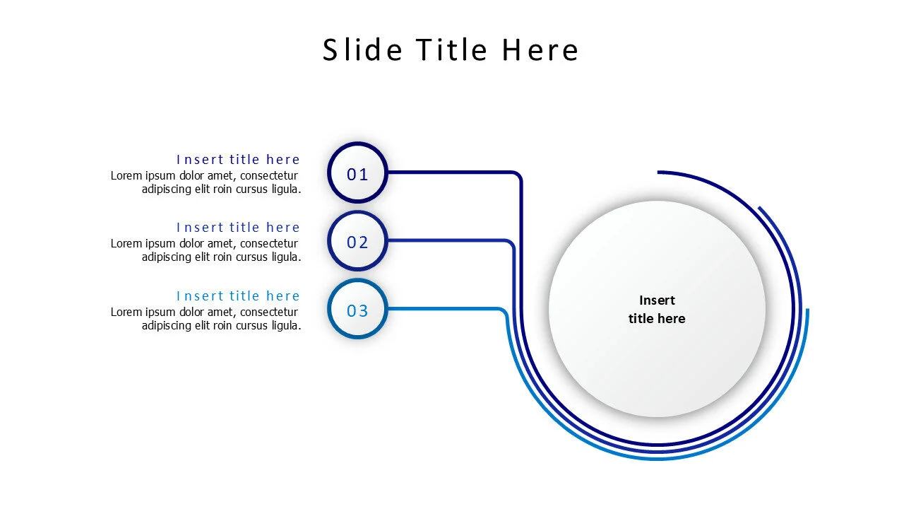 3 points rounded outlines infographic