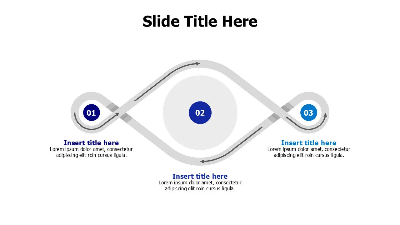 3 points rounding line loop infographic with numbers