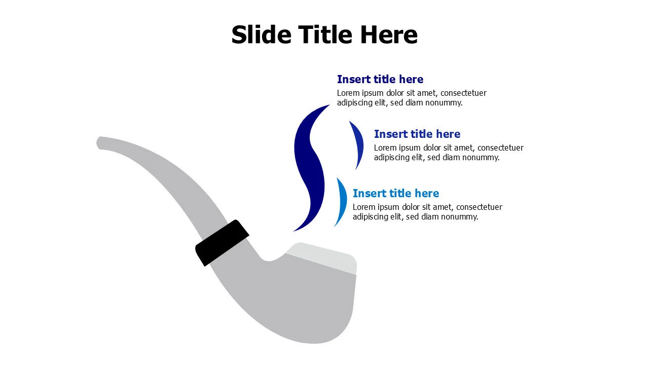 3 points smoke from a smoking pipe infographic