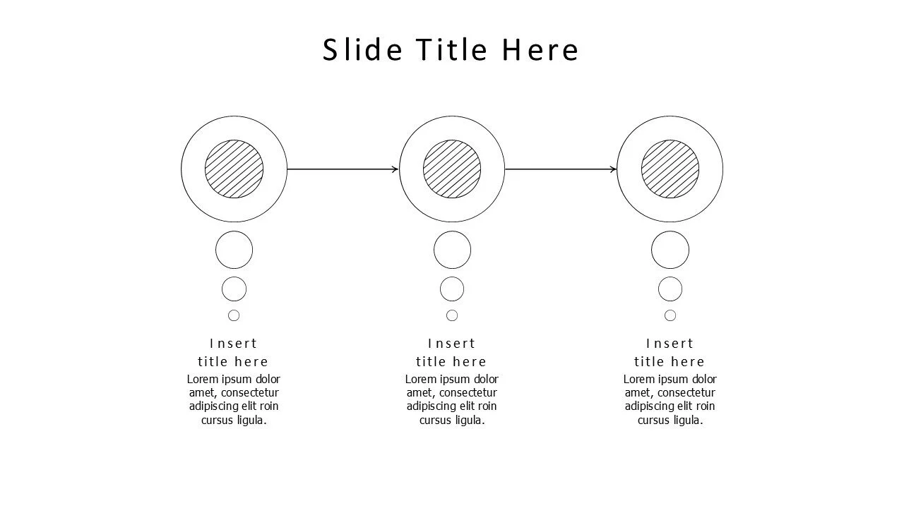 3 points timeline with doodlecircles infographic