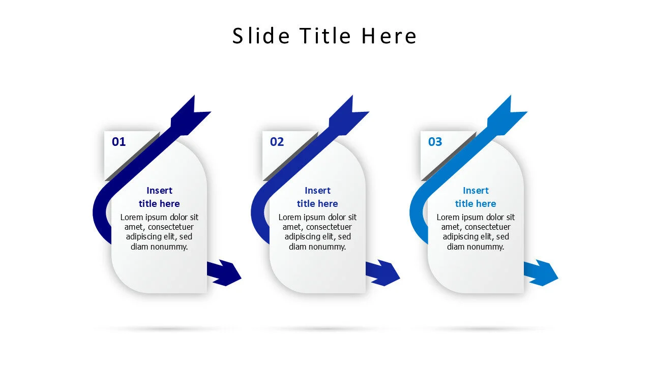3 points with twisted arrows infographic