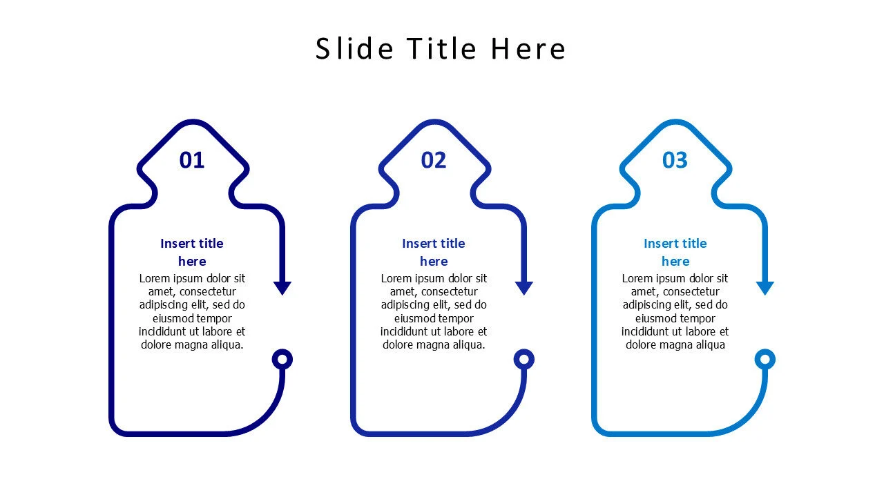 3 shapes wirh arrow infographic
