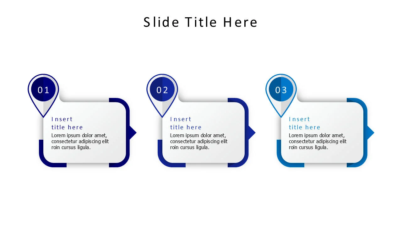 3 squares with location pins infographic