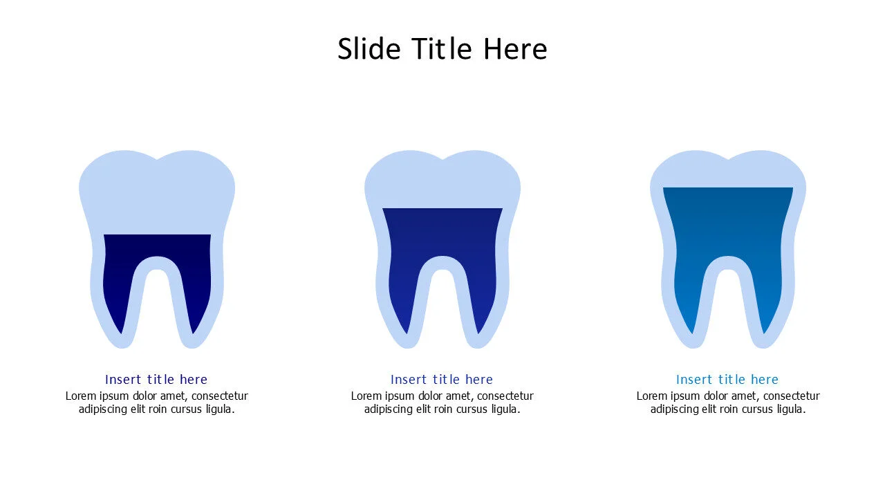 3 teeth with different filling infographic
