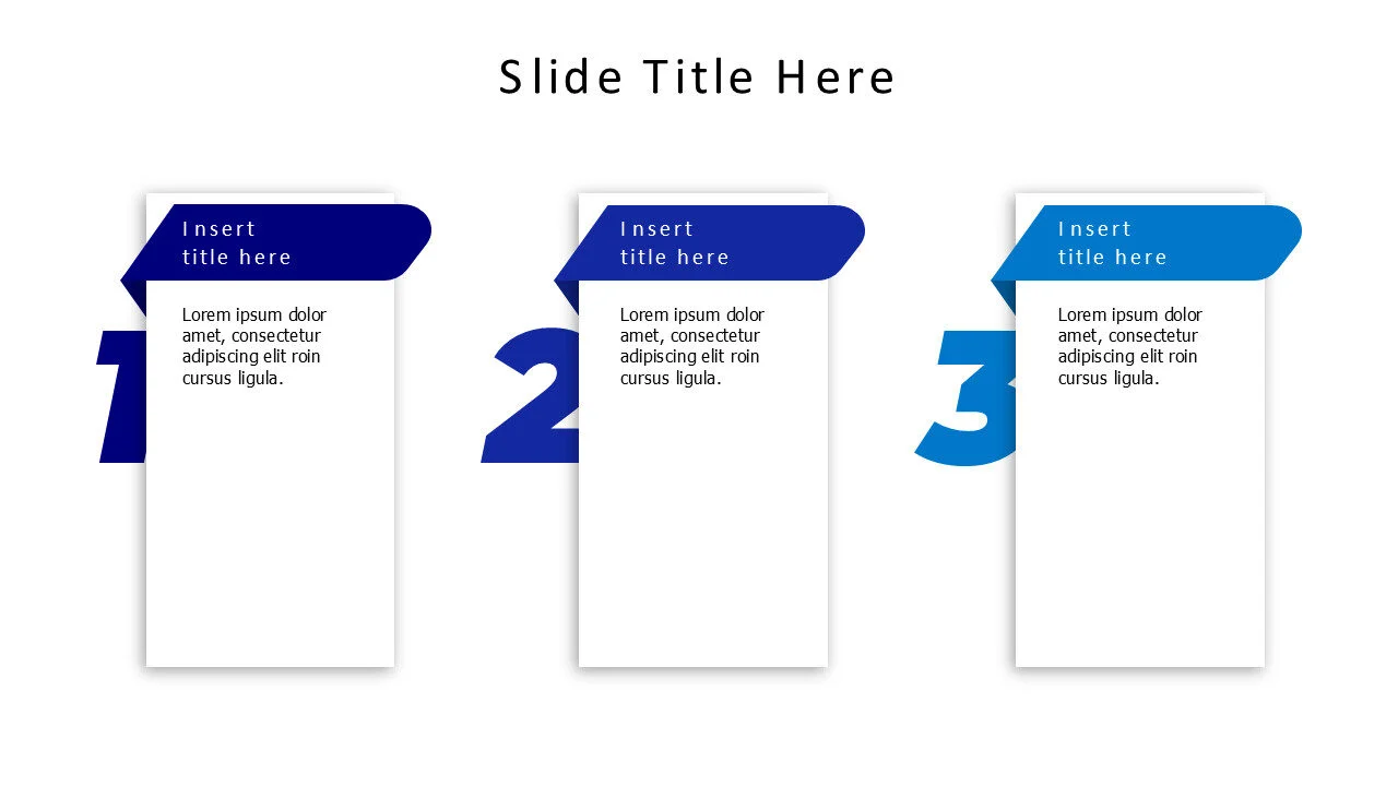 3 white blocks with big numbering infographic