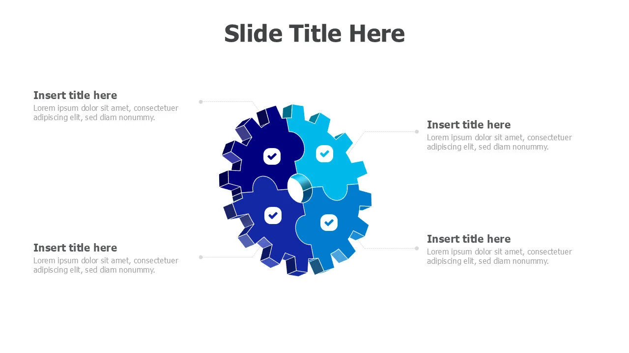 3D 4 points gear infographic